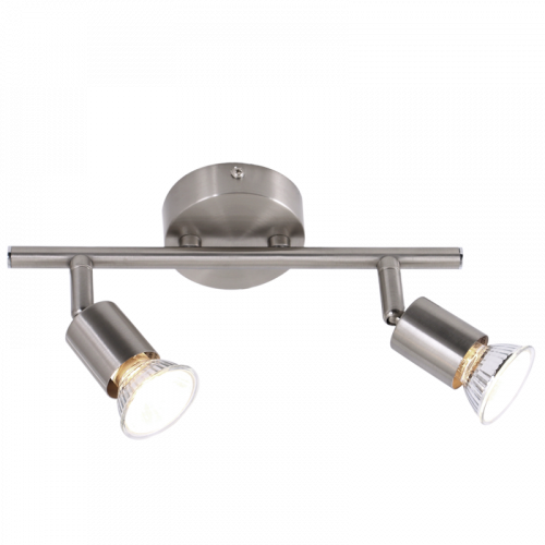 S055/2 Bright Star SATIN SATIN CHROME SPOT 2X50W GU10 BASE 80MM BAR 250MM