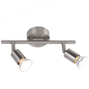 S055/2 Bright Star SATIN SATIN CHROME SPOT 2X50W GU10 BASE 80MM BAR 250MM