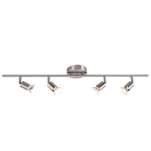 S055/4 Bright Star SATIN SATIN CHROME SPOT 4X50W GU10 BASE 80MM BAR 500MM