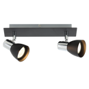 S056/2 Bright Star BLACK POLISHED CHR&BLK SPOT 2X50W GU10 BASE 100MM 280MM