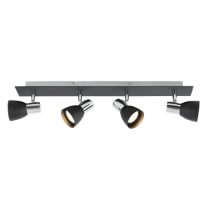 S056/4 Bright Star BLACK POLISHED CHR&BLK SPOT 4X50W GU10 BASE 70MM 560MM