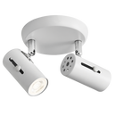 S121/2 Bright Star WHITE WHITE SPOTLIGHT 2X50W GU10 ROUNDBASE 150MM