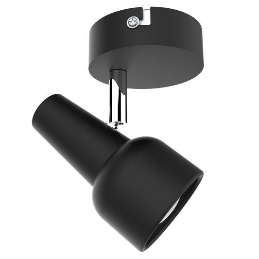 S165/1 Bright Star MATT BK MATT BLK & POLISH CHR 1X50W GU10 BASE 80MM