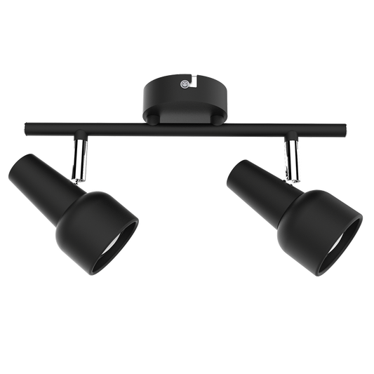 S165/2 Bright Star MATT BK MATT BLK & POLISH CHR 2X50W GU10 BASE 80MM BAR 300