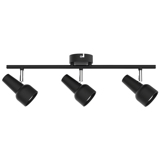 S165/3 Bright Star MATT BK MATT BLK & POLISH CHR 3X50W GU10 BASE 80MM 500