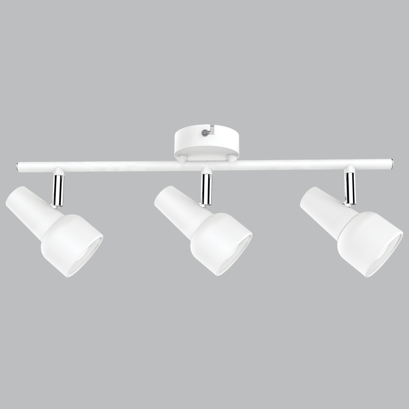 S166/3 Bright Star MATT WH MATT WH & POLISH CHR 3X50W GU10 BASE 80MM BAR500MM