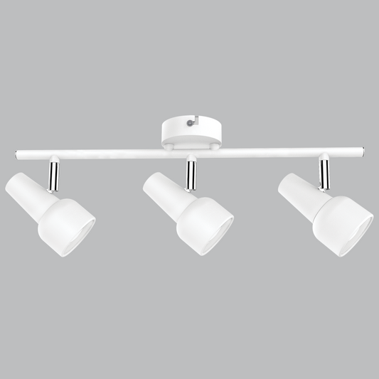 S166/3 Bright Star MATT WH MATT WH & POLISH CHR 3X50W GU10 BASE 80MM BAR500MM