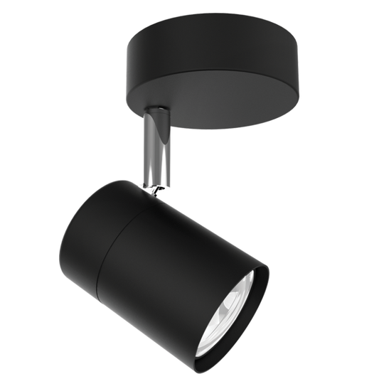S167/1 Bright Star MATT BK MATT BLK & POLISH CHR 1X50W GU10 BASE 80MM