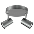 S168/2 Bright Star SATIN SATIN CHROME SPOTLIGHT 2X50W GU10 ROUNDBASE 180MM
