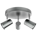 S168/3 Bright Star SATIN SATIN CHROME SPOTLIGHT 3X50W GU10 ROUNDBASE 230MM