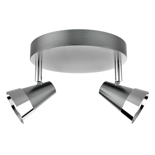S171/2 Bright Star SATIN SATIN & POLISH CHR 2X50W GU10 ROUND BASE 180MM