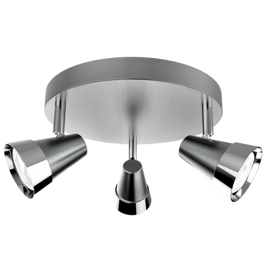S171/3 Bright Star SATIN SATIN & POLISH CHR X50W GU10 ROUND BASE 230MM