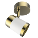 S172/1 Bright Star BRASS/WH MATT WH& SAT BRASS SPOTLIGHT 1X50W GU10 BASE 80MM