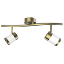 S172/2 Bright Star BRASS/WH MATT WH& SAT BRASS SPOTLIGHT 2X50W GU10 BAR 400MM