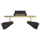 S173/2 Bright Star BK/BRASS MATT BLK&SAT BRASS SPOTLIGHT 2X50W GU10 BAR 300MM