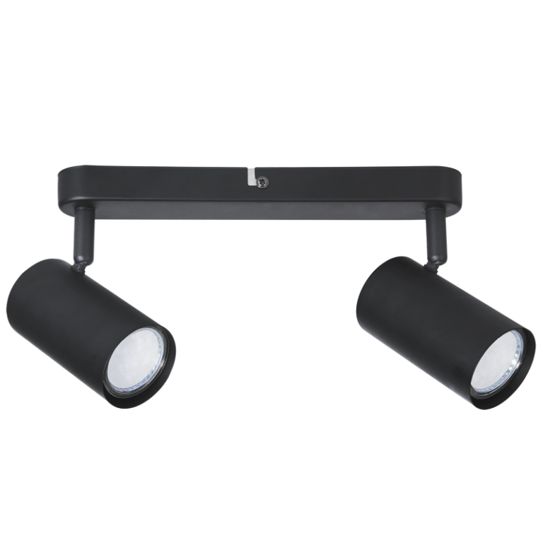 S176/2 Bright Star MATT BK MATT BLACK SPOTLIGHT 2XGU10 BASE/BAR 255X40MM