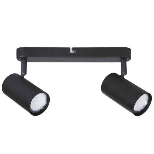 S176/2 Bright Star MATT BK MATT BLACK SPOTLIGHT 2XGU10 BASE/BAR 255X40MM