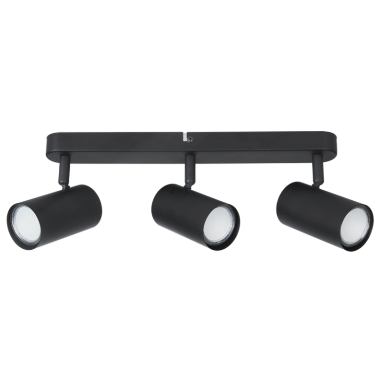 S176/3 Bright Star MATT BK MATT BLACK SPOTLIGHT 3XGU10 BASE/BAR 350X40MM