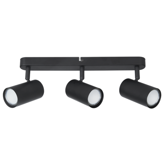 S176/3 Bright Star MATT BK MATT BLACK SPOTLIGHT 3XGU10 BASE/BAR 350X40MM