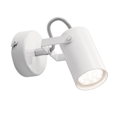 S406/1 Bright Star WHITE WHITE SPOTLIGHT 1X50W GU10 LED BASE 80MM