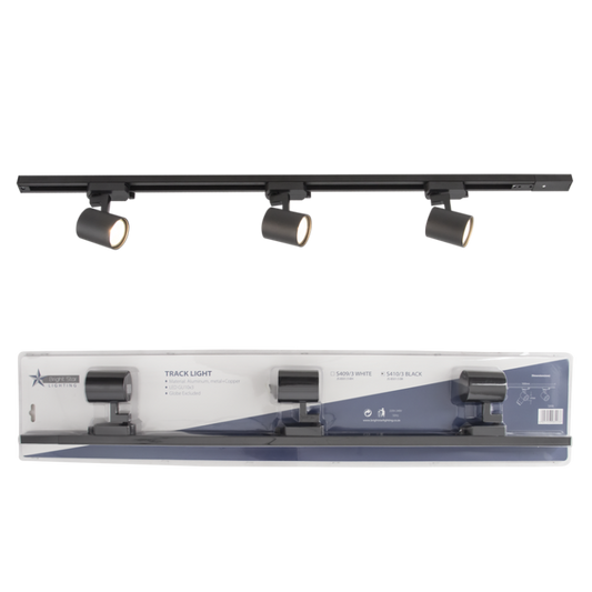 S410/3 Bright Star BLACK BLISTER PACK TRACK LIGHT 3XGU10 MAX40W 1000MM