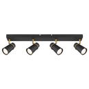 S411/4 Bright Star BLACK BLACK WITH ANTIQUE TRIM TAPERED HEAD 4X25W GU10