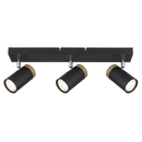 S412/3 Bright Star BLACK BLACK SPOTLIGHT WOOD FINISH 3X25W GU10 410X60MM