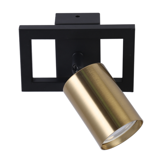 S414/1 Bright Star SATIN BRASS BLACK&SATIN BRASS SPOT 1X50W GU10 130X80MM