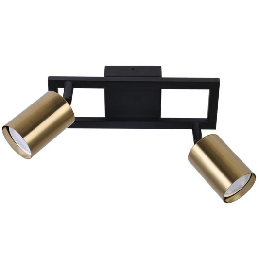 S414/2 Bright Star SATIN BRASS BLACK & SATIN BRASS SPOT 2X50W GU10 240X80MM