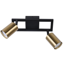 S414/2 Bright Star SATIN BRASS BLACK & SATIN BRASS SPOT 2X50W GU10 240X80MM