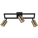 S414/3 Bright Star SATIN BRASS BLACK & SATIN BRASS SPOT 3X50W GU10 420X80MM
