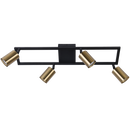 S414/4 Bright Star SATIN BRASS BLACK & SATIN BRASS SPOT 4X50W GU10 600X120MM