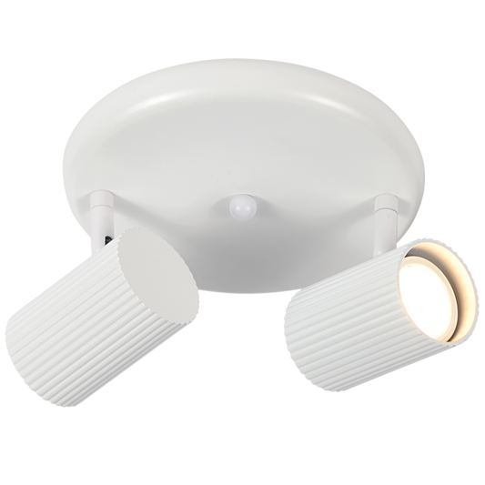 S415/2 Bright Star WHITE MATT WHITE SPOT 2X50W GU10 ROUND BASE 200MM