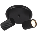S416/2 Bright Star BLACK MATT BLACK SPOT 2X50W GU10 ROUND BASE 200MM
