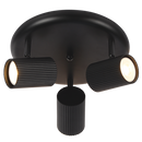 S416/3 Bright Star BLACK MATT BLACK SPOT 3X50W GU10 ROUND BASE 250MM