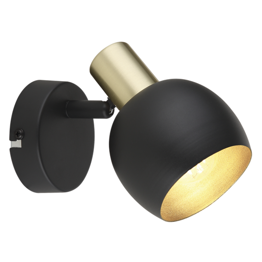S417/1 Bright Star BK/GD BK/GD METAL SPOT 1X40W SES BASE 80MM