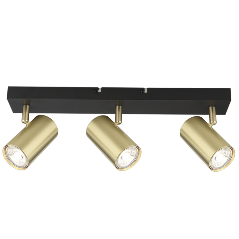 S418/3 Bright Star BK/GD BK/GD-BLACK BAR GOLD SPOT 3X50W GU10 410X60MM