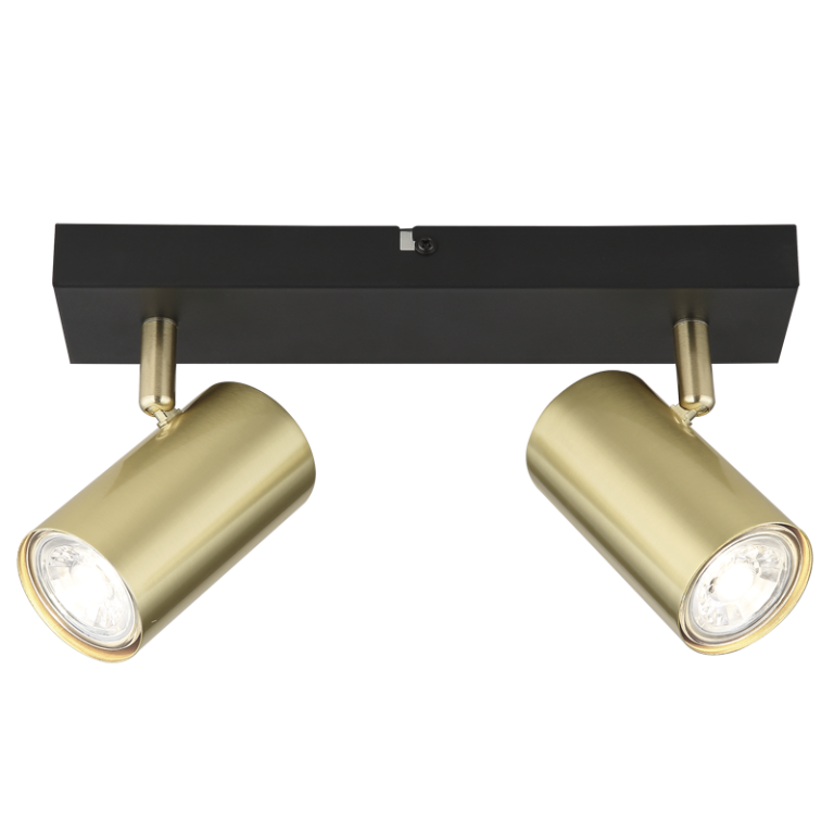 S418/2 Bright Star BK/GD BK/GD-BLACK BAR GOLD SPOT 2X50W GU10 260X60MM
