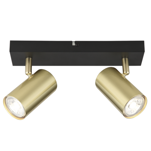 S418/2 Bright Star BK/GD BK/GD-BLACK BAR GOLD SPOT 2X50W GU10 260X60MM