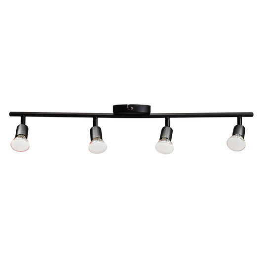 Eurolux Buzz 4-Light 2.8W GU10 LED Spotlight (Matte Black Finish) – S419B