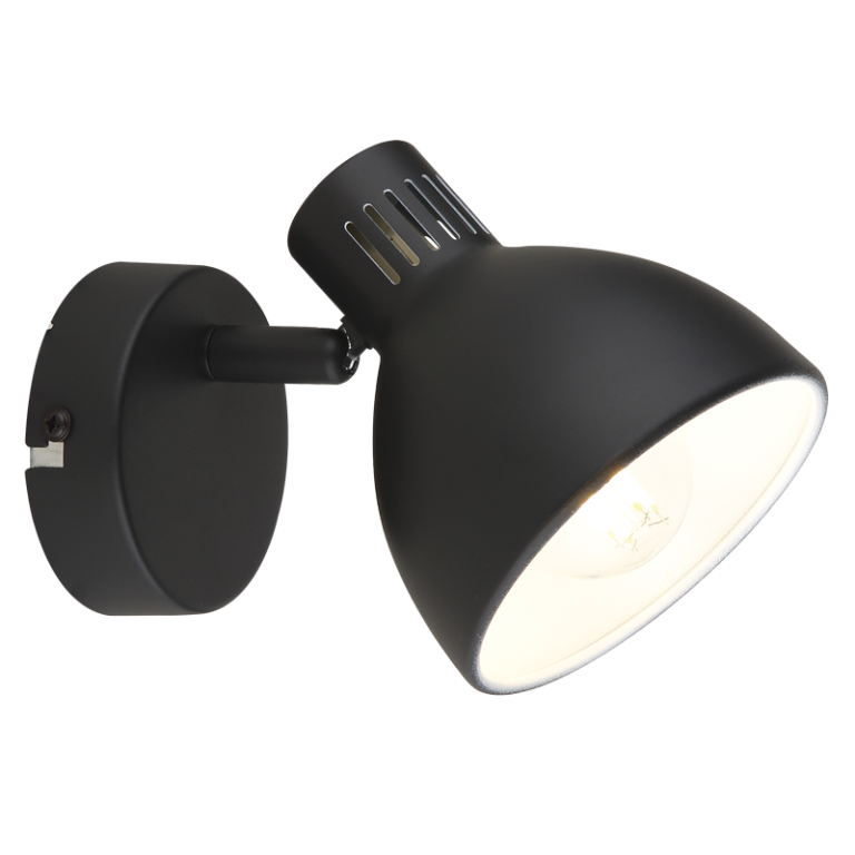 S420/1 Bright Star BLACK BLACK METAL WHITE INNER SPOT 1X40W SES BASE 80MM