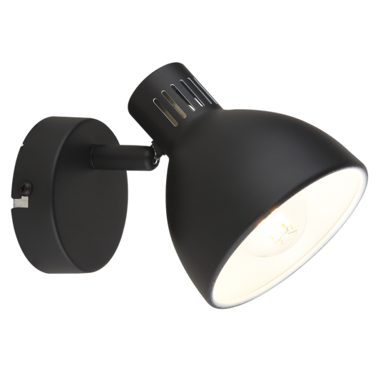 S420/1 Bright Star BLACK BLACK METAL WHITE INNER SPOT 1X40W SES BASE 80MM
