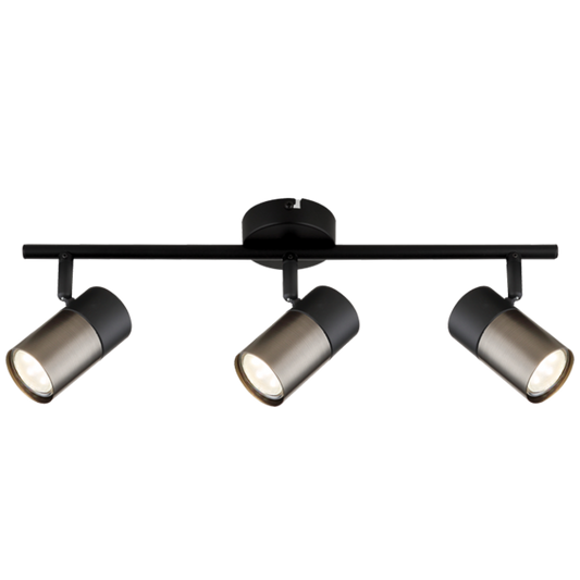 S422/3 Bright Star BLACK BLACK SPOTLIGHT 3X50W GU10 LED BAR 450MM