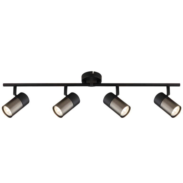 S422/4 Bright Star BLACK BLACK SPOTLIGHT 4X50W GU10 LED BAR 600MM