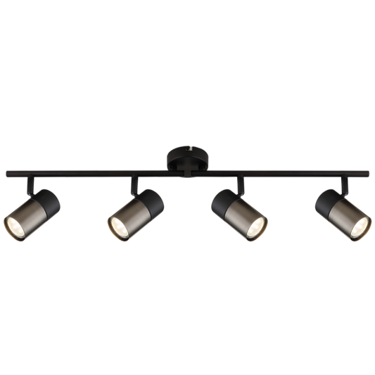 S422/4 Bright Star BLACK BLACK SPOTLIGHT 4X50W GU10 LED BAR 600MM
