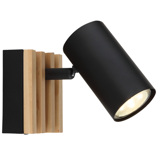 S423/1 Bright Star WOOD WOOD SPOTLIGHT 1X50W GU10 LED BASE 90X80MM
