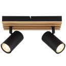 S423/2 Bright Star WOOD WOOD SPOTLIGHT 2X50W GU10 LED BASE 260X80MM