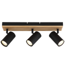 S423/3 Bright Star WOOD WOOD SPOTLIGHT 3X50W GU10 LED BASE 410X80MM