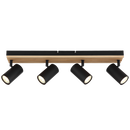 S423/4 Bright Star WOOD WOOD SPOTLIGHT 4X50W GU10 LED BASE 560X80MM