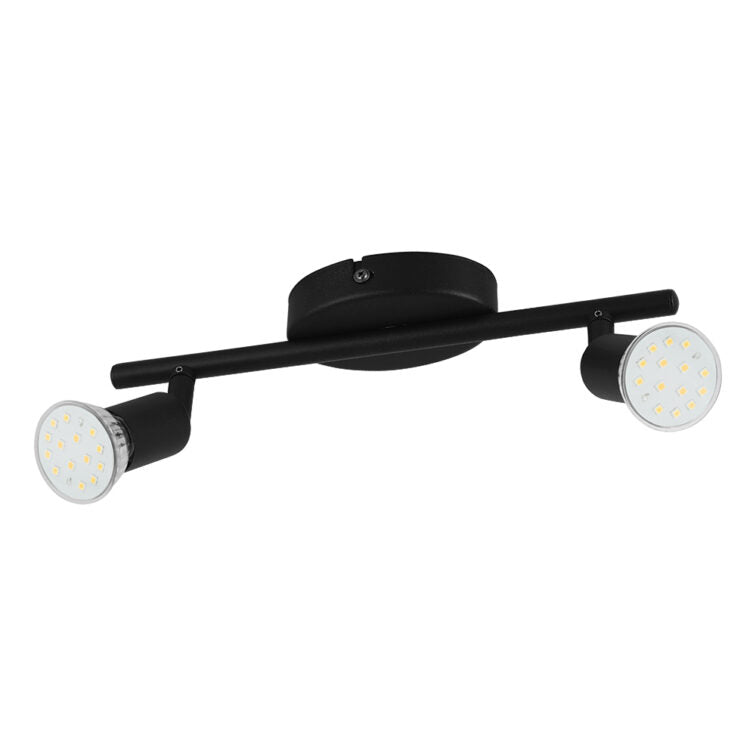 Eurolux Buzz 2-Light 3W GU10 LED Spotlight (Matte Black Finish) – S427B